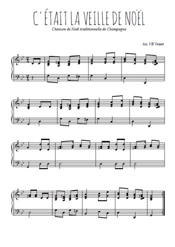 Téléchargez l'arrangement pour piano de la partition de C'était la veille de Noël en PDF